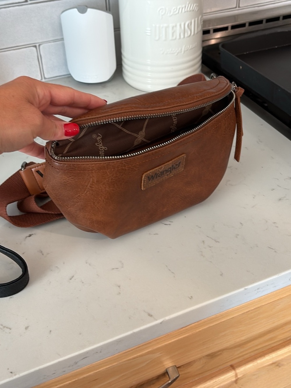 Wrangler Brown Leather Waist Bag